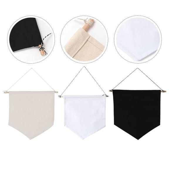 IBASETOY 3pcs Felt Pennant Cotton Badge Decor Simple Design for Home Decoration