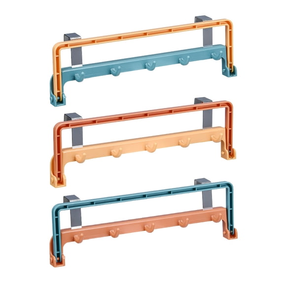 IBASETOY 3Pcs Hanging Hook Brackets Assorted Color Cabinet Door Rack with Clip on Design for Home Use
