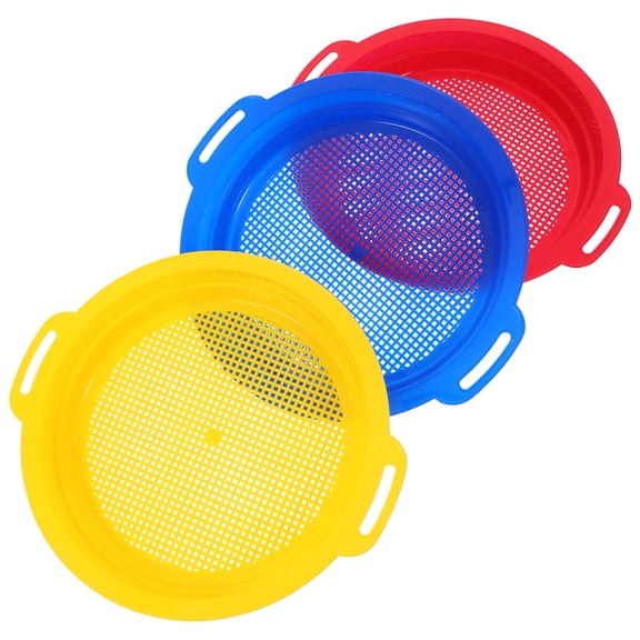 IBASETOY 3Pcs Portable Plastic Sand Sifters for Sand Filtering on Vacation Beach