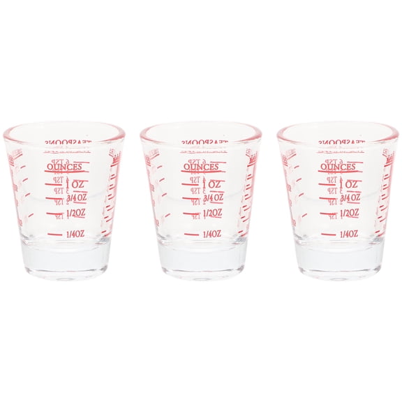 IBASETOY  Glass Measuring Cups, Red, Smooth, Not Easy to Break, Easy to Store, 3Pcs