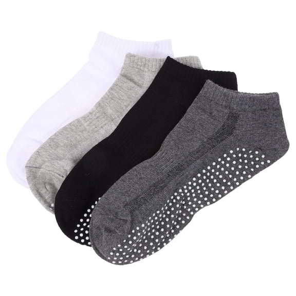 IBASETOY 4 Pairs Non-slip Sports Sock Black Blending Materials Breathable for