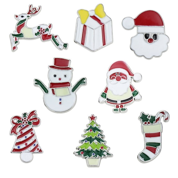 IBASETOY 4 Pcs Christmas Brooch Pin Retro Classic Assorted Color Decoration Lovers