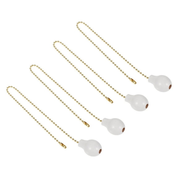 IBASETOY 4 Pcs Fan Chain Extender White Metal Gourd Shape Light Pull Chains for Doorway