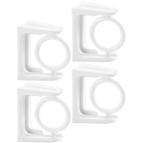 IBASETOY 4 Pcs Plastic Curtain Rod Bracket Rotary Fixing Hooks for Home Use
