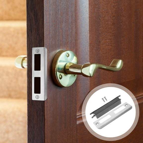 IBASETOY 4 Sets Door Reinforcement Strike Plates Stainless Steel Silver Finish