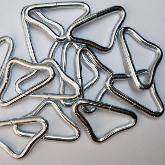 IBASETOY 40Pack Jumping Bed Triangle Rings Steel Silver for Harsh Weather Conditions