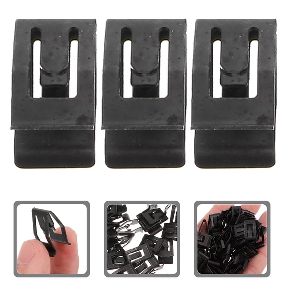 IBASETOY 40Pcs Car Dashboard Retainer Clips Black Metal Center Console Trim Panel Fasteners