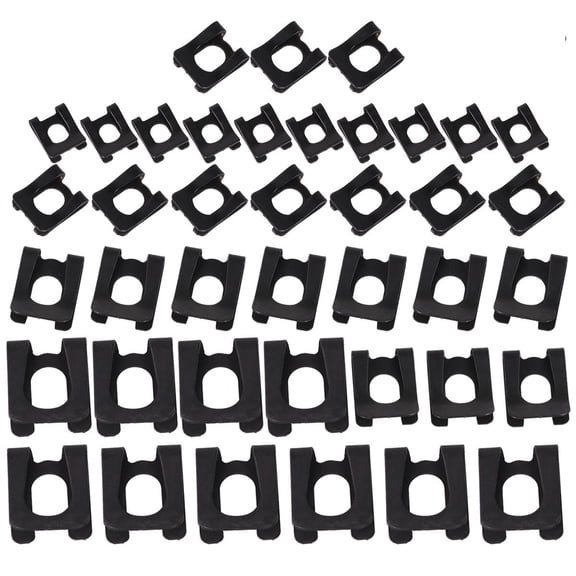 IBASETOY 40Pcs Car Retainer Clips Black Oxidative Metal Auto Fasteners for Screw Use