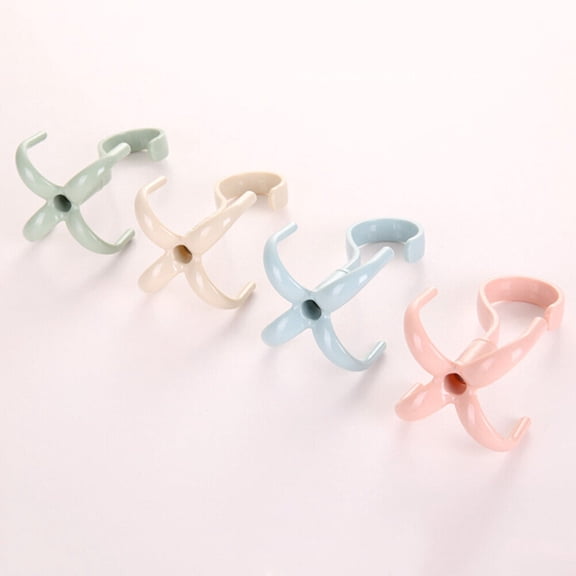 IBASETOY Tie and Scarf Organizer Rotatable Hooks Abs Pink 4Pcs