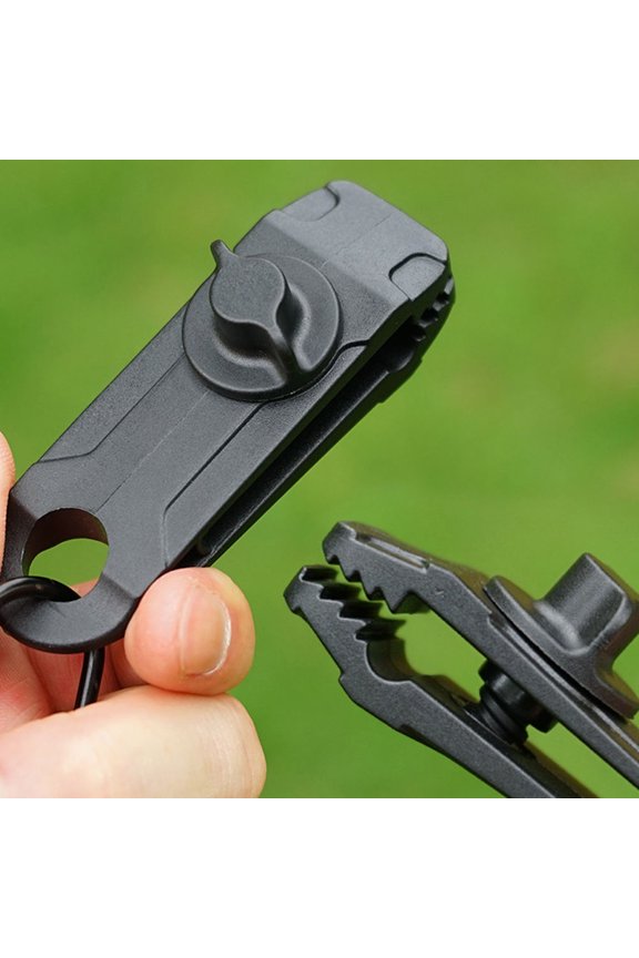 4Pcs Black Shape Tent Pegs with Teeth Clip Design High Tensile Strength for Secure Outdoor Tent Anchoring