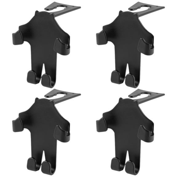 IBASETOY 4Pcs Car Fastener Hangers Seat Headrest Hooks for Storage Black Plastic Car Organizer