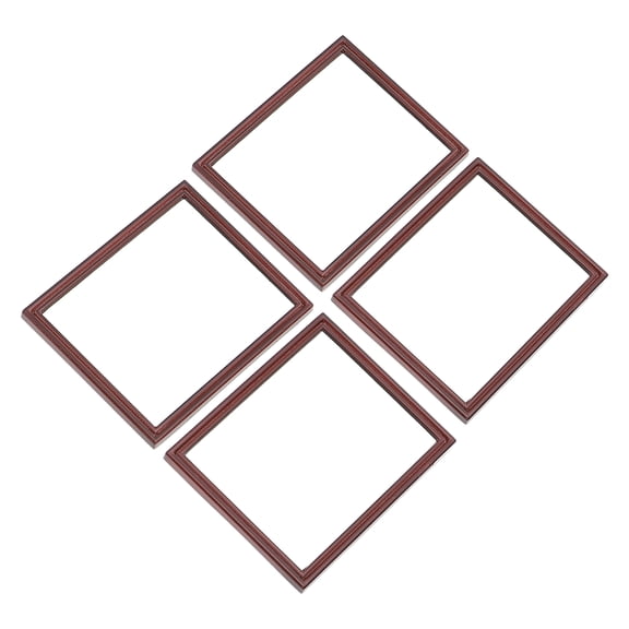 IBASETOY 4Pcs Mini Photo Frame Brown Alloy for Mini House Accessories Decorative Effect