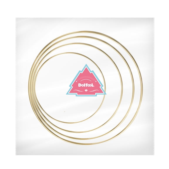 IBASETOY 4Pcs Durable Metal Dreamcatcher Hoops Plated Gold Color for Macrame Plant Hangings and Crafts