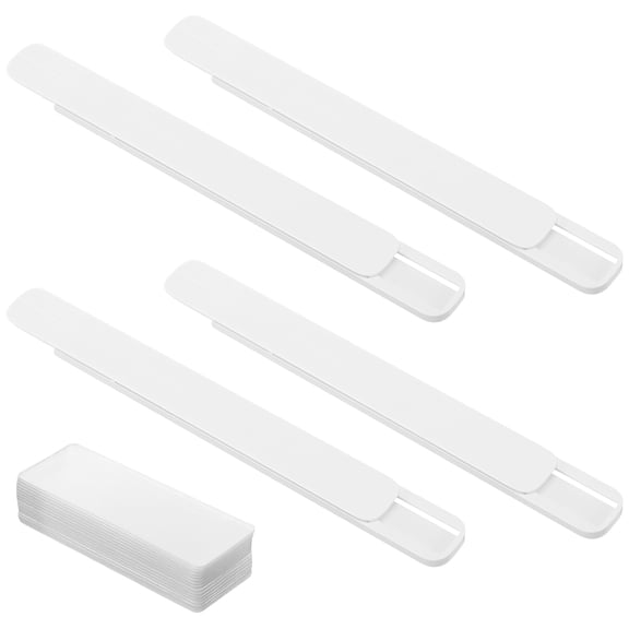 IBASETOY 4Pcs Flexible Drawer Guide Rails Plastic White for Dormitory and Homeowners