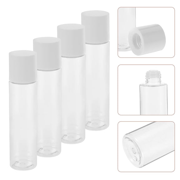 IBASETOY 4Pcs Travel Size Transparent Bottles Leakproof Refillable for Skincare Liquid Storage