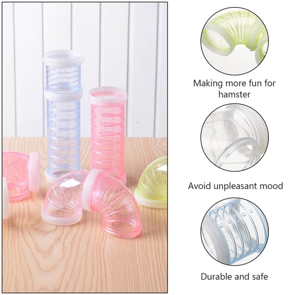 IBASETOY 4Pcs Pet Woven Tunnel Assorted Color Plastic Small Animal Activity Toy for Pet Owners