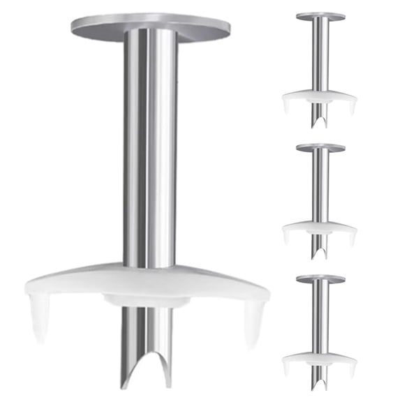 IBASETOY 4Pcs Plated Silver Coconut Opener Tool Set for Home Lightweight Compact Easy to Use with Smooth Edges