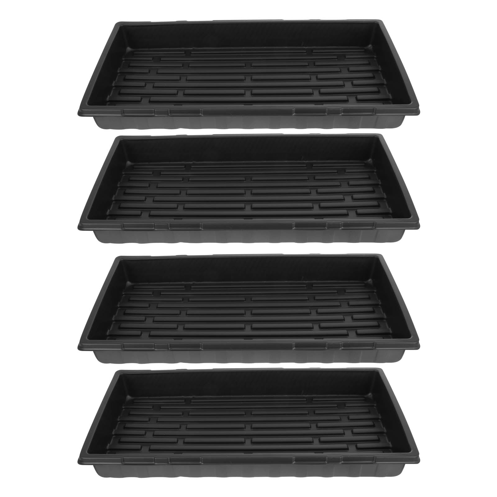 IBASETOY Planting Tray Black Plastic 4Pcs No Holes