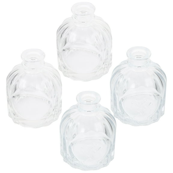 IBASETOY 4Pcs Transparent Glass Diffuser Bottles for Essential Oils Storage and Home Decor 100ml
