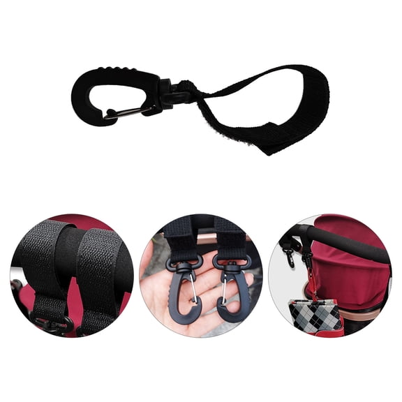 IBASETOY 4Pcs Trolley Hooks Black Webbing Firm For Shopping