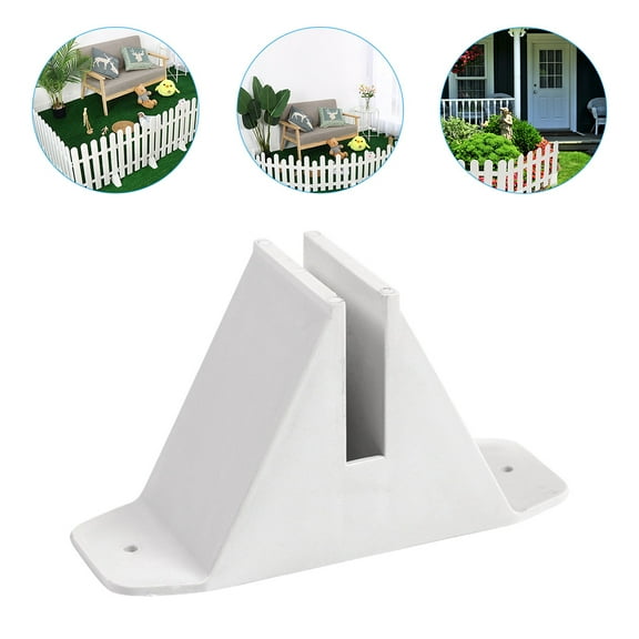 IBASETOY 4Pcs Plastic Fence Stand Support for Garden Fence Stable White Base with Reinforcement Holes