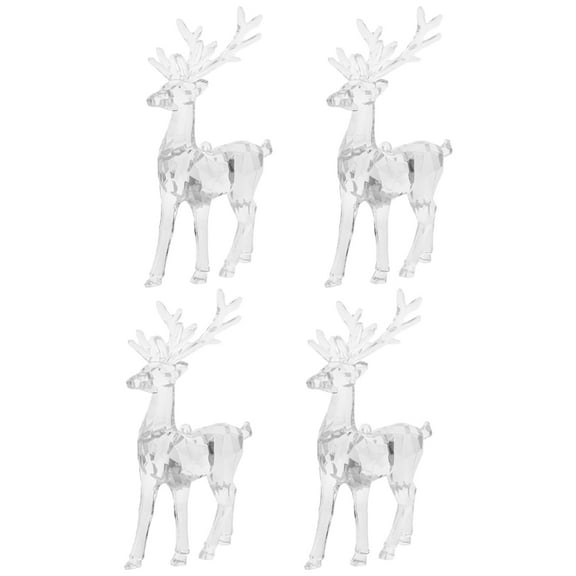 IBASETOY 4pcs Acrylic Deer Shape Figurines Room Decor for Men