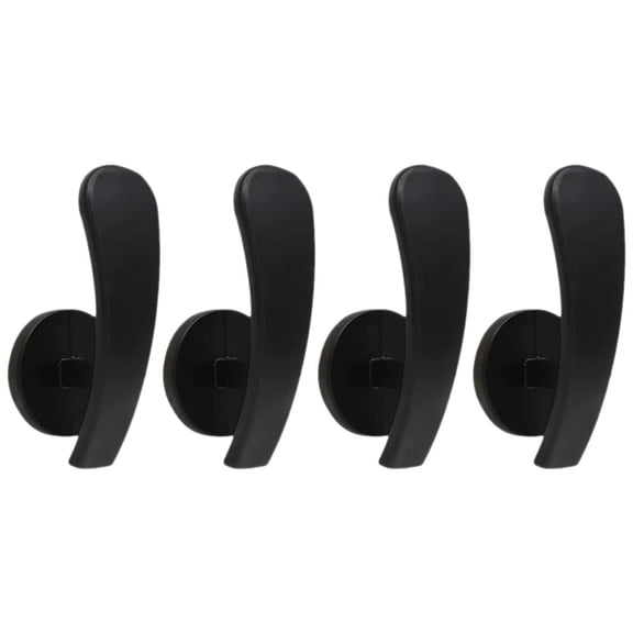 IBASETOY 4Pcs Black Metal Curtain Hook Holders Wall Mounted Tiebacks Safe Convenient for Drapery Use