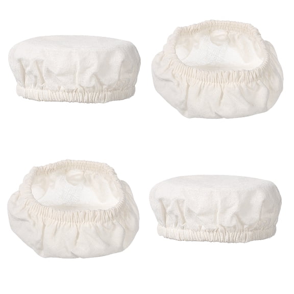 IBASETOY 4Pcs Beige Cotton Jar Cloth Covers for Kitchen Storage Glass Wide Mouth Canning Jar Lids