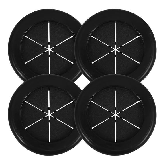 IBASETOY 4pcs Dual Sided Cable Grommet Black Rubber Wire Plug Protection Hole Cover for Desk Use