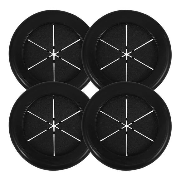 IBASETOY 4pcs Dual Sided Cable Grommet Black Rubber Wire Plug Protection Hole Cover for Desk Use