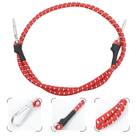 IBASETOY 4pcs Motorcycle Elastic Luggage Rope Cargo Tensioner Belts Red Polyester for Travel
