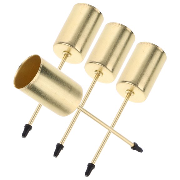 IBASETOY 4Pcs Candle Holder Stakes in Golden Color with Spike Candle Cup for Storage Use