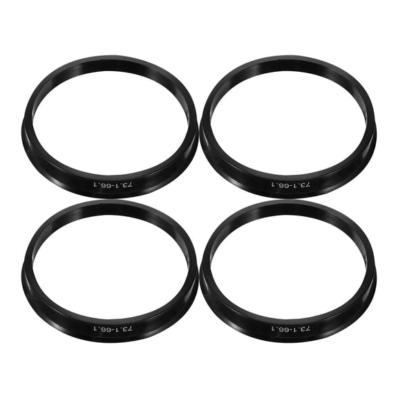 IBASETOY 4pcs Vibration Reduction Hub Rings Hub Centric Rings Black Plastic Vehicle Wheel Adapter