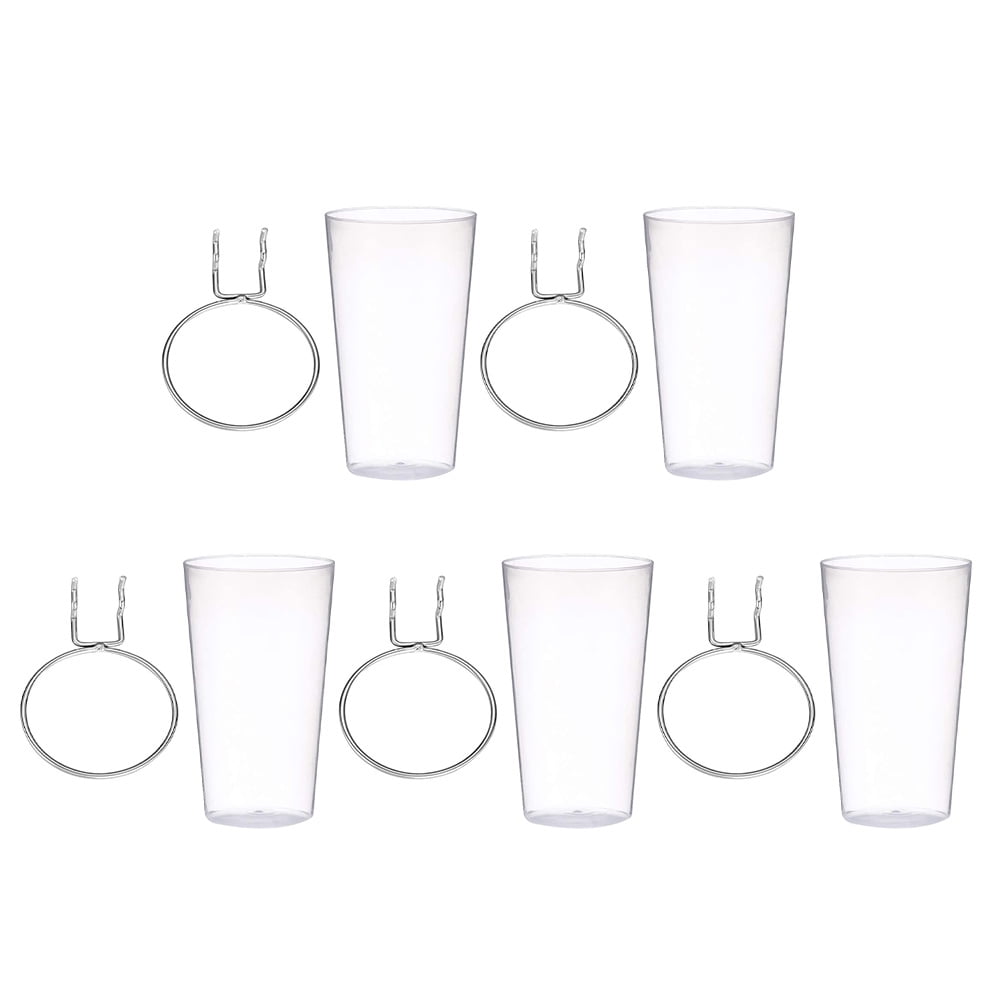 IBASETOY 5Sets Pegboard Cup and Hook Storage Organizer for Shop with Assorted Color ABS Cups and Steel Hooks