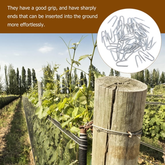 IBASETOY 50Pcs Netting Staples Heavy Duty U Shaped Iron Stakes for Secure Outdoor Landscaping