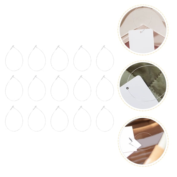 IBASETOY 5000Pcs White Label Hanging Ropes with Durable Cord Clasp for Fast Secure Price Tag Attachments