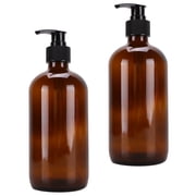 IBASETOY 2Pcs Plastic Cosmetics Bottle Brown Portable Travel Sub Bottle for Shampoo Essential Oil Storage