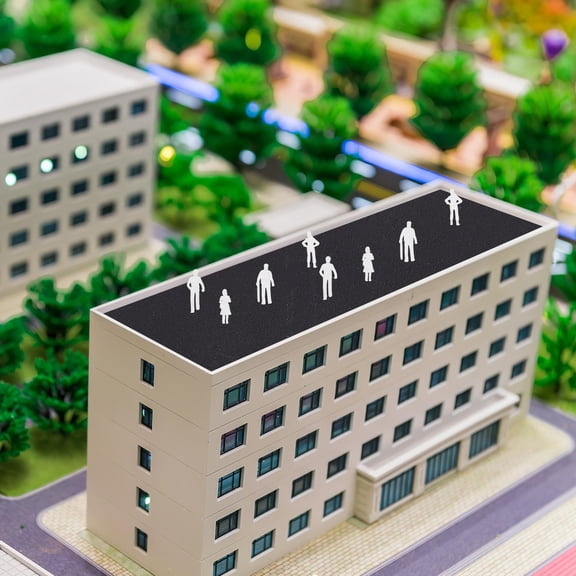 IBASETOY 50Pcs Mini Figurines People for School Projects and Kids Playtime White Plastic