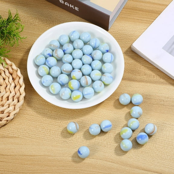 IBASETOY 50pcs Glass Marbles Round Milk White Decorative Balls for DIY Craft