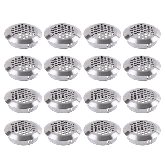 IBASETOY 50pcs Homeowners Ventilation Grille Stainless Steel Silver Circle Cabinet