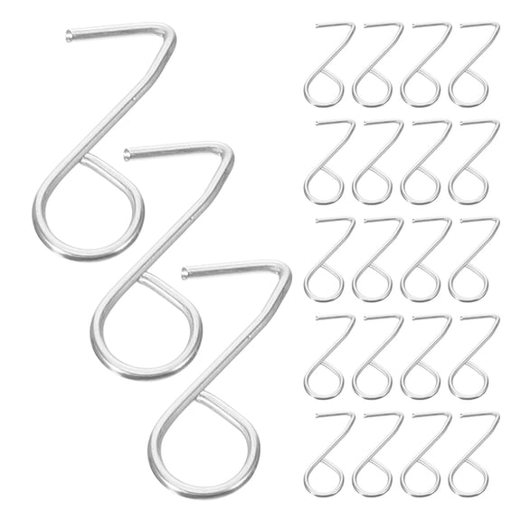 IBASETOY Versatile S Shaped Hooks Plated Silver Zinc Steel for Car Storage and Tidiness 50Pcs
