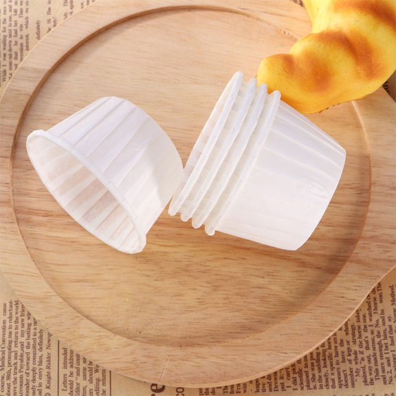 IBASETOY  White Cupcake Liners for Home Baking Supplies 50Pcs