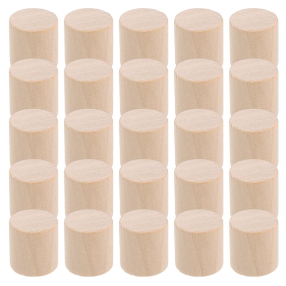 IBASETOY small wood blocks Wooden Craft Blocks Cylinders Wood Building DIY Crafts 50pcs