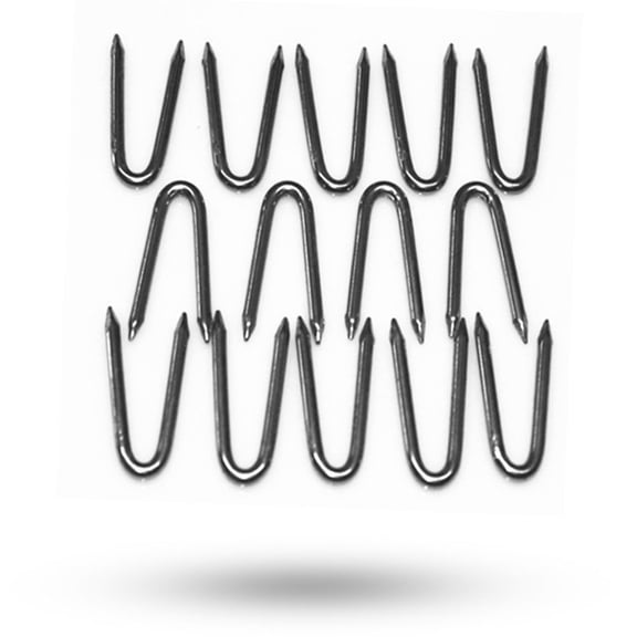 IBASETOY 50Pcs U Shaped Nails Iron Garden Stakes for Fence Fixing Rust Resistant