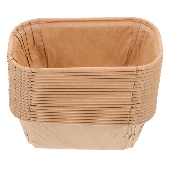 IBASETOY 50Pcs Khaki Paper Loaf Liners for Baking Versatile Cupcake Muffin Paper Cups for Storage and Party Supplies