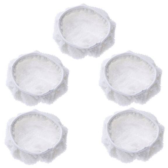 IBASETOY 5Pcs White Lambswool Bonnet Polishing Pads for Car Wax Application