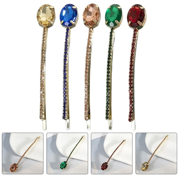 IBASETOY 5pcs Rhinestone Hair Pins for Women Elegant Decorative Bobby Pins Assorted Color Perfect for Parties and Daily Use