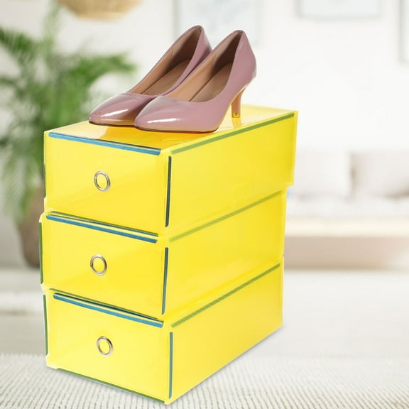 IBASETOY 5Pcs Container For Shoes Drawer Type Storage Solution For Women Yellow