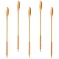 thumbnail image 1 of IBASETOY 5Pcs Honey Mixing Spoon Khaki Wood Long Handle For Easy Honey Extraction, 1 of 6