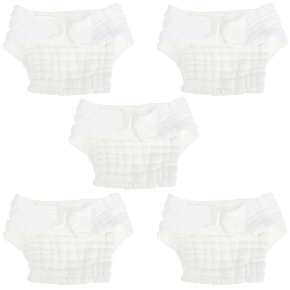 IBASETOY 5Set Organic Cotton Reusable Diapers White Moisture Barrier for Home Use